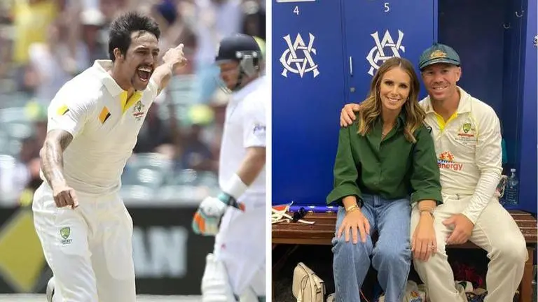 'I hate that': Mitchell Johnson slams David Warner's wife over 'weird & cringey' comments David Warner and Mitchell Johnson