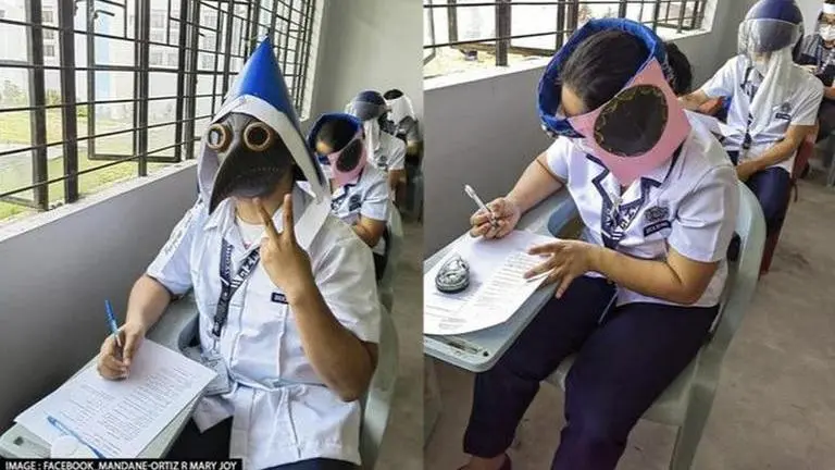 Philippines students create amusing "anti-cheating" headgear during college exam; see pics Philippines