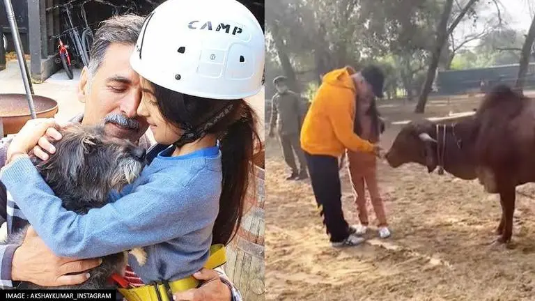 Akshay Kumar and daughter Nitara feed cows at Ranthambore National Park | Watch akshay kumar