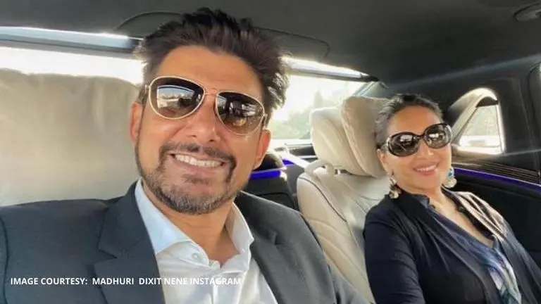 Madhuri Dixit Nene just experimented with hubby Dr. Nene's hair and here is the outcome Madhuri Dixit Nene