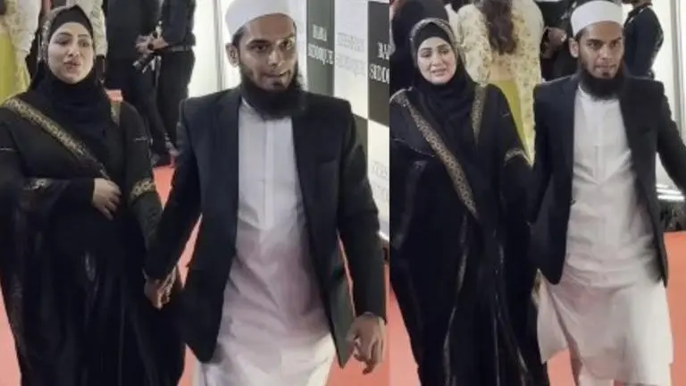 Pregnant Sana Khan's husband targetted for 'dragging' her at Baba Siddique Iftar Party Sana Khan