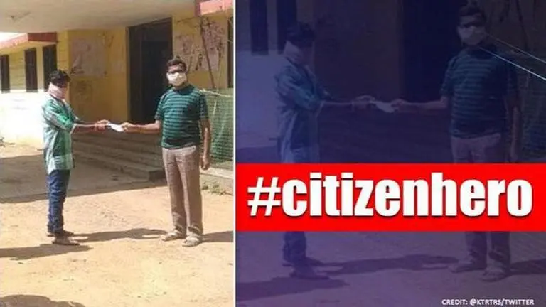 Telangana: KTR lauds sanitation worker who contributed 2-months' salary to CM relief fund Telangana minister lauds sanitation worker who contributed his salary to fight COVID-19