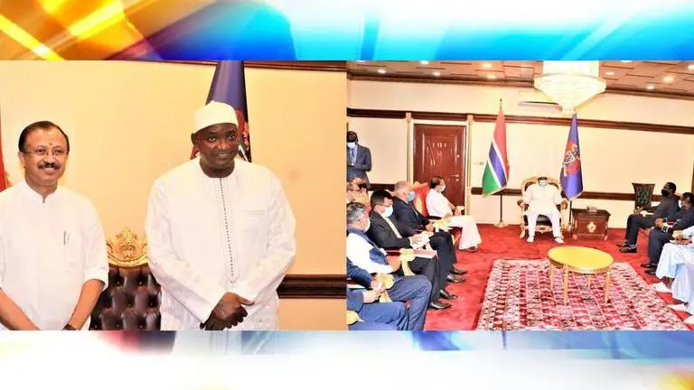 MoS Muraleedharan discusses bilateral cooperation with Gambian Prez Adama Barrow MoS Muraleedharan