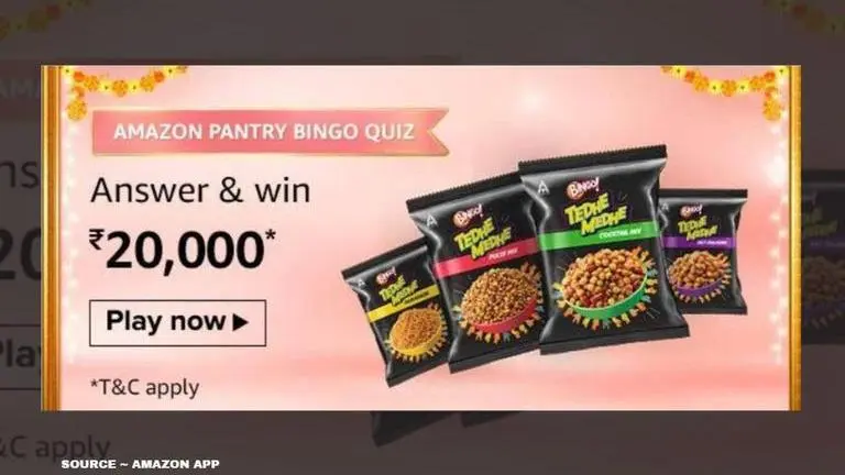 Amazon Pantry Bingo Quiz Answers: Win Rs 20,000 Amazon Pay Balance right away amazon pantry bingo quiz