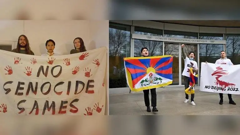 Greece: Activists unfurl Tibetan flags, banner at Beijing Winter Olympics flame ceremony Greece