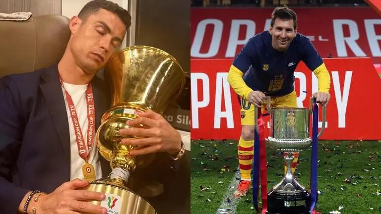 Cristiano Ronaldo one title away from Lionel Messi's record as Juve star bags Coppa Italia Cristiano Ronaldo