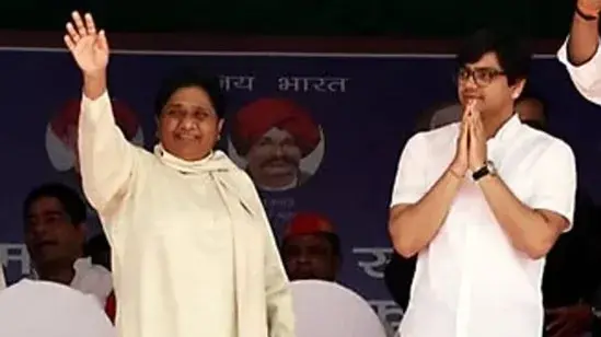 BSP chief Mayawati with nephew Akash Anand