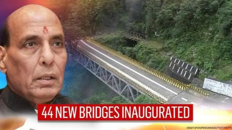 Rajnath inaugurates 44 bridges in strategic areas of Ladakh & Arunachal amid China faceoff India China standoff