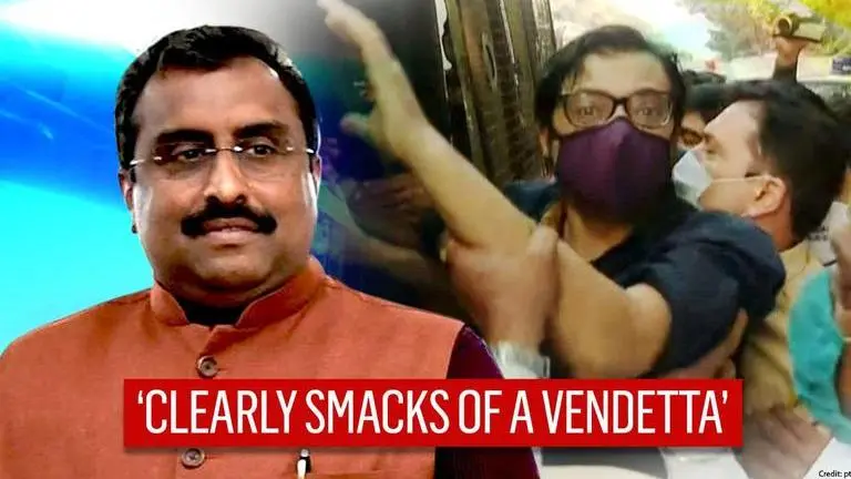 BJP's Ram Madhav points at vendetta behind Arnab Goswami's arrest, condemns police action Arnab Goswami