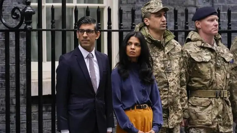 UK PM Sunak faces questions over wife Akshata’s Infosys shares in FTA with India: Report Britain’s Prime Minister Rishi Sunak and his wife Akshata Murthy (Image: AP)