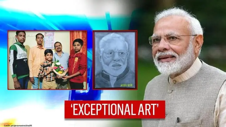 PM Modi praises "exceptional artistic talent" of class 6 student who made his sketch Modi