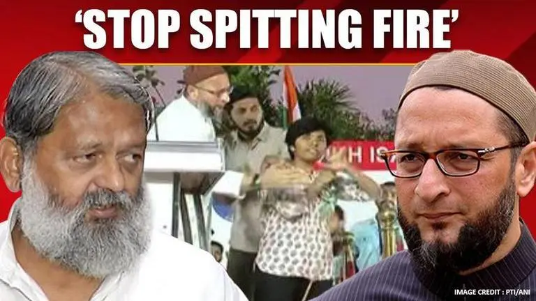 Anij Vij slams Pro-Pak slogan by activist, calls it result of Owaisi's "poisonous speech" Anil Vij