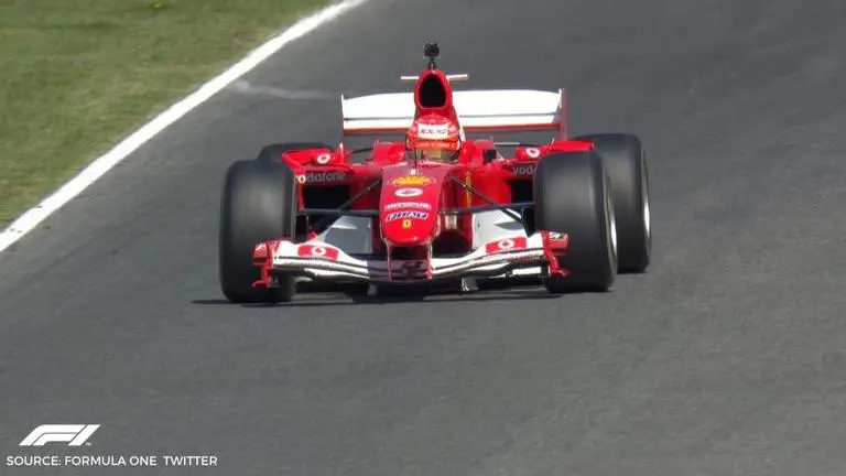 Michael Schumacher's iconic 2004 car driven by son Mick in Ferrari's 1000th GP: Watch Michael Schumacher