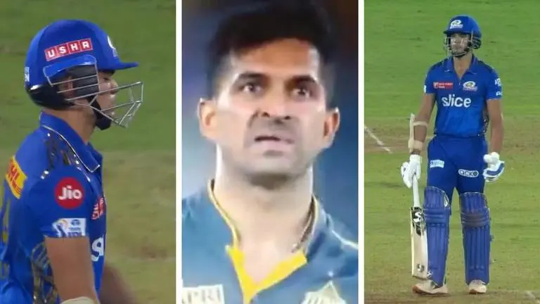 Arjun Tendulkar stuns Gujarat Titans with laid-back six off a dangerous bouncer- WATCH MI vs GT: Arjun Tendulkar stuns Gujarat Titans with laid-back six off a dangerous bouncer - WATCH
