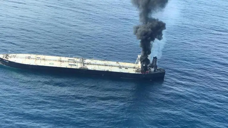 Fire breaks out on Panama-flagged oil tanker