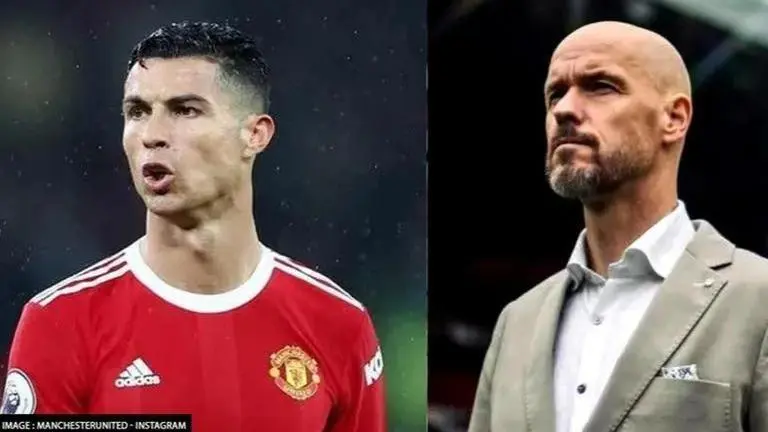 Manchester United coach Erik ten Hag and Cristiano Ronaldo