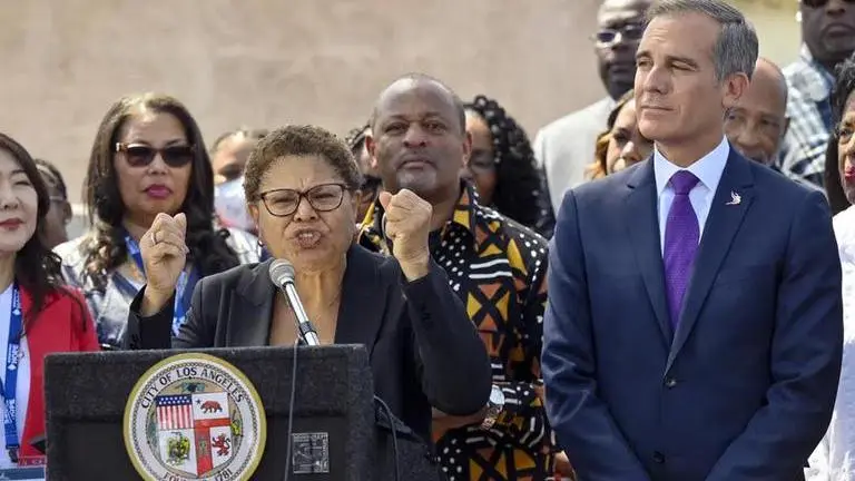 Princes Ruth Bas Bas Democrat Bass takes charge as LA mayor amid homeless crisis | Republic ...