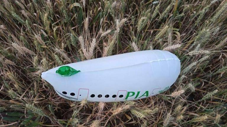 “pia airline” shaped balloon spotted for fourth time near international border
