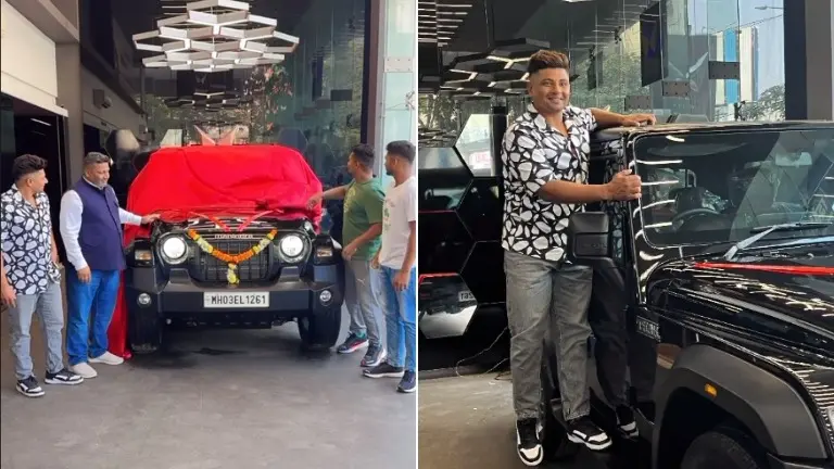 Sarfaraz Khan's father receives Mahindra Thar