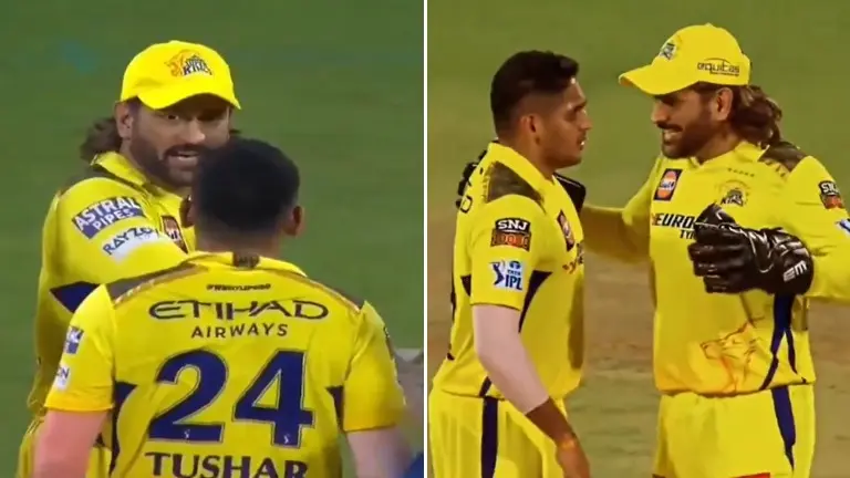 MS Dhoni and Tushar Deshpande