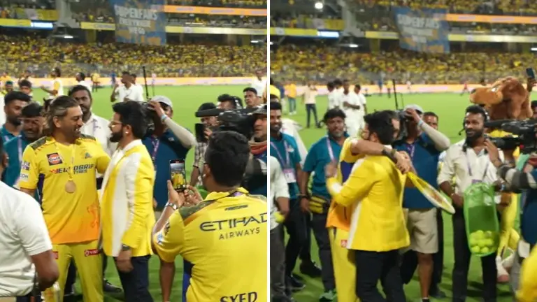 Suresh Raina HUGS MS Dhoni in heartwarming video after CSK's last home game at Chepauk MS Dhoni and Suresh Raina