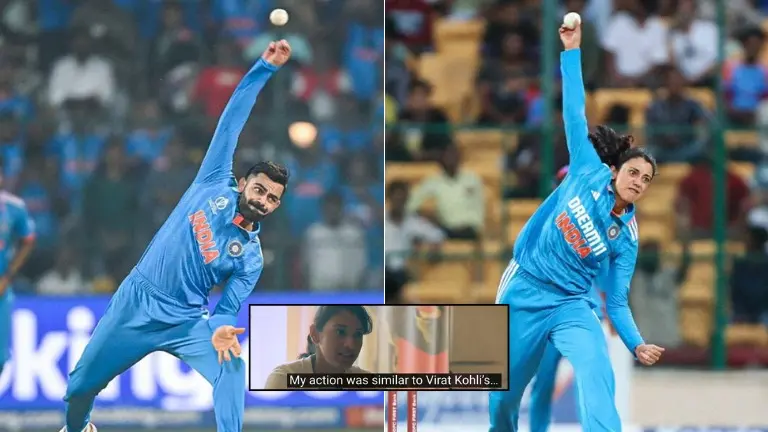 'My action was similar to Virat': Smriti Mandhana takes Kohli-style wicket in first match she bowls Virat Kohli and Smriti Mandhana