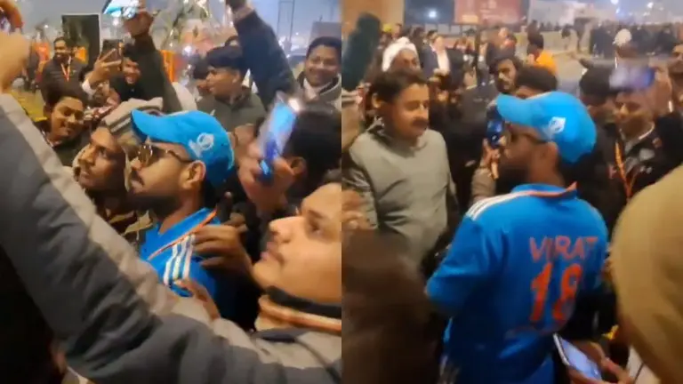 No Kohli, No Problem: People gather to click selfies with duplicate Virat Kohli in Ayodhya - WATCH Virat Kohli's doppelganger
