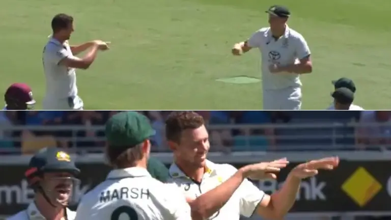Josh Hazlewood 'shoos away' COVID-19 positive Cameron Green during celebration - WATCH Josh Hazlewood and Cameron Green