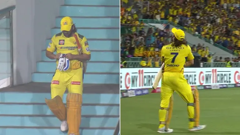 'GREATEST ENTRY OF ALL TIME': MS Dhoni WALKS LIKE A BOSS as entire stadium erupts in loud cheer MS Dhoni's grand entry