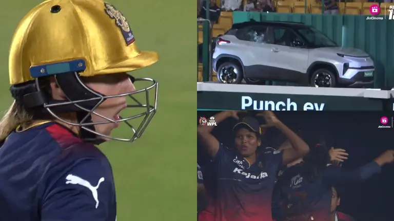 Glass-shattering six: Ellyse Perry BREAKS car window with POWERFUL shot in WPL 2024 Ellyse Perry breaks car window