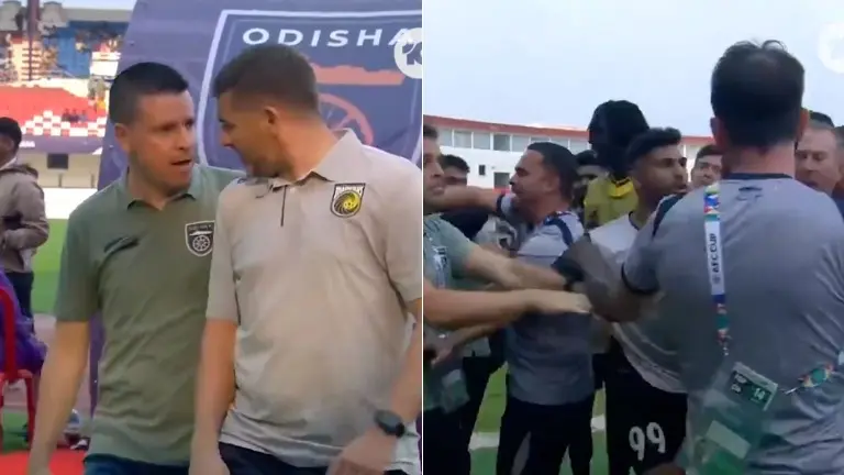 MASSIVE FIGHT BREAKS OUT between Odisha FC and Central Coast Mariners in AFC Cup - WATCH Odisha FC vs Central Coast Mariners