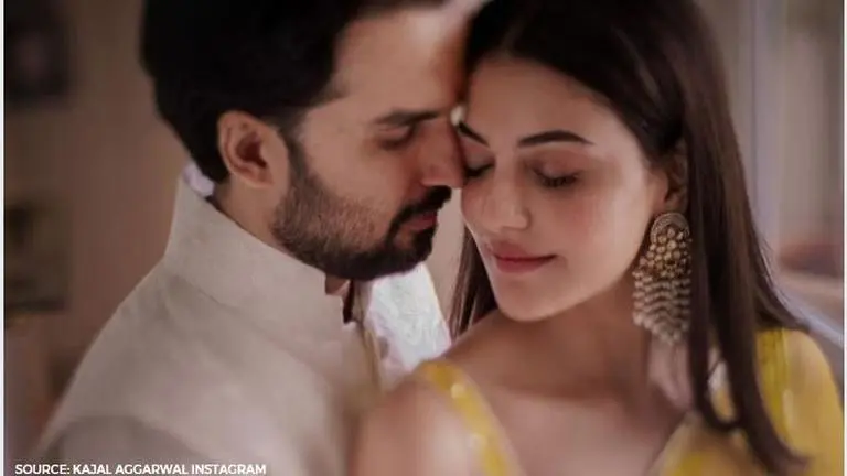 Kajal Aggarwal's husband Gautham Kitchlu shares Grah Pravesh puja pic from their new home kajal aggarwal