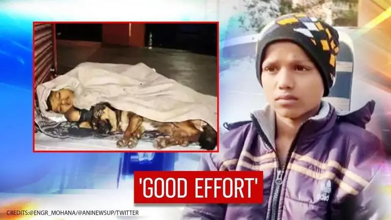 UP Police help abandoned boy living with pet dog on footpath, netizens laud 'great work' UP