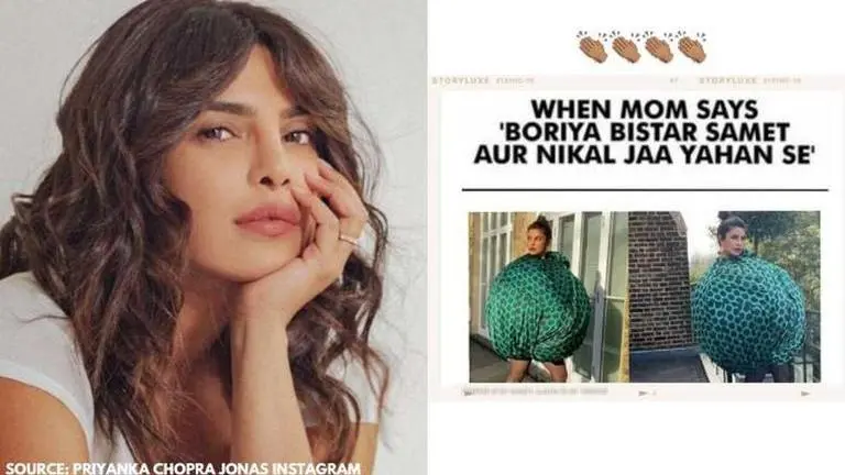 Priyanka Chopra Jonas can't stop laughing over 'boriya bistar' memes inspired by her dress Priyanka Chopra Jonas