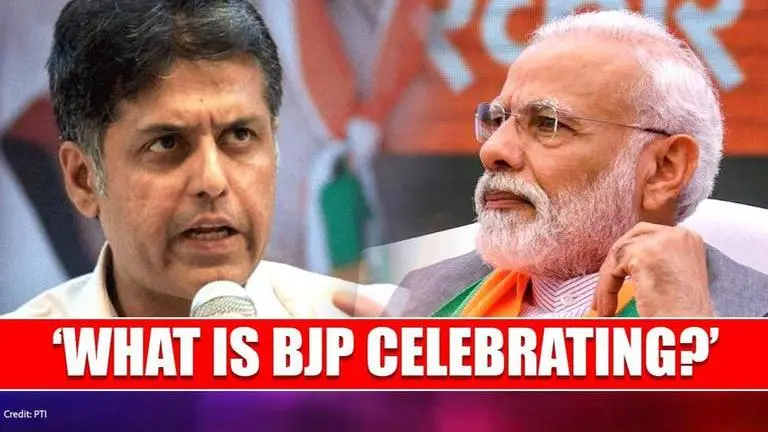Congress hits out at Centre for celebrating first anniversary of Modi Govt 2.0 amid crisis Manish Tewari