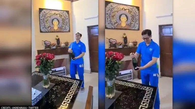 Tokyo 2020: Kiren Rijiju celebrates India's best Olympic campaign with champagne; Watch Kiren Rijiju