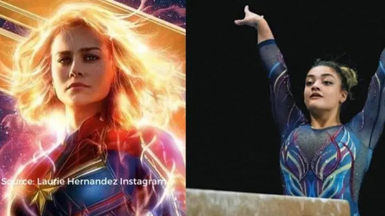 Brie Larson gives Laurie Hernandez's Captain Marvel costume 'formal stamp of approval' Brie Larson