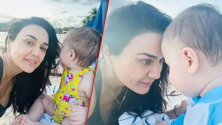 Preity Zinta shares rare photo of her twins Gia and Jai post Mundan ceremony Preity Zinta