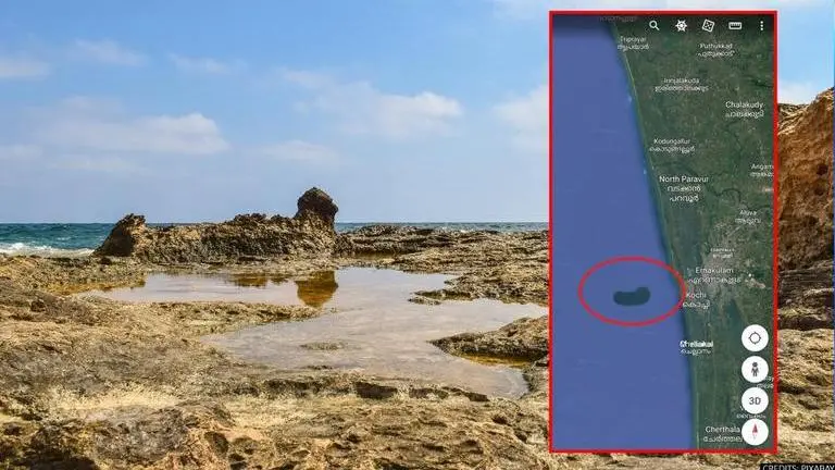 Has a 22 sq km 'Island' surfaced off Kerala's coast? Google Earth's image claims so Google Maps