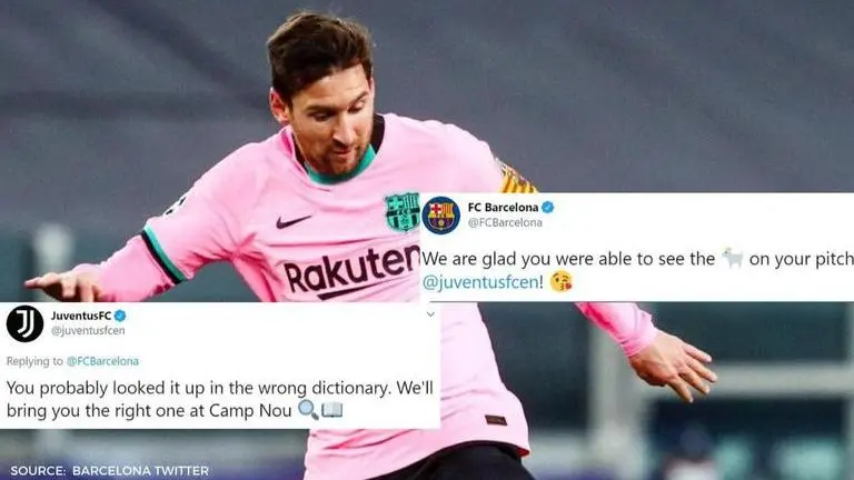 Barcelona MOCK Cristiano Ronaldo with Messi GOAT tweet, Juventus hit back Barcelona