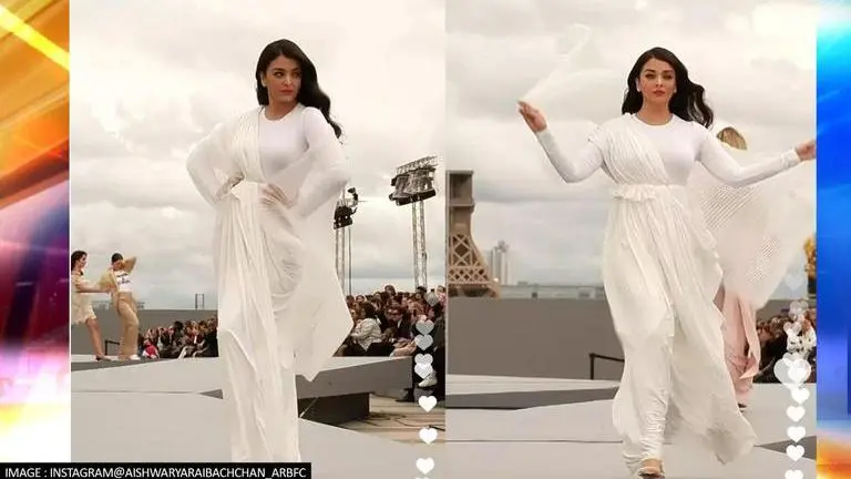 Aishwarya Rai looks resplendent in white at Paris Fashion Week; see pics from ramp walk Aishwarya Rai, Paris Fashion Week, Camila Cabello, Abhishek Bachchan, Loreal