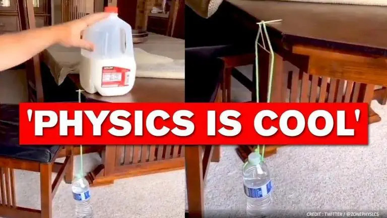 Man demonstrates how to suspend bottle using toothpicks & rope, netizens stunned man