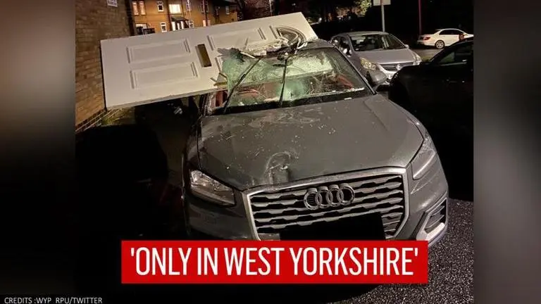 'Outdoing sun roof': UK teen crashes car into house, drives off with their front door UK