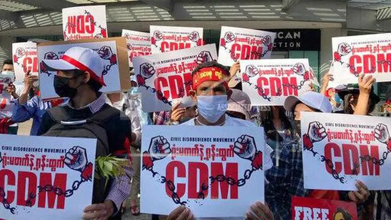 Myanmar anti-coup protesters honor woman shot dead by police Myanmar anti-coup protesters honor woman shot dead by police