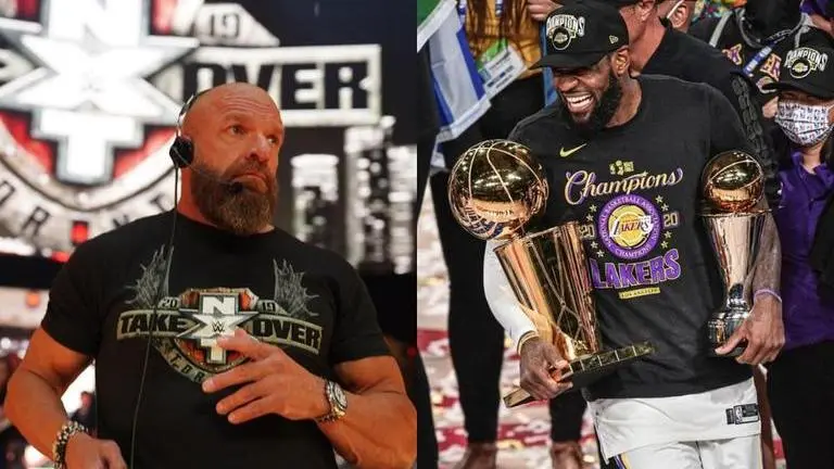 Triple H honours LeBron James with his WWE Championship belt after Lakers seal NBA title Triple H