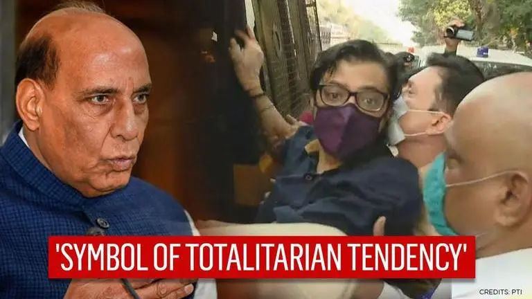 'Arnab's arrest symbol of totalitarian tendency to weaken democracy,' blasts Rajnath Singh Arnab Goswami arrested