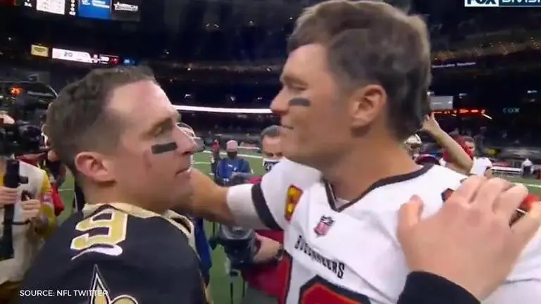 Tom Brady congratulates Drew Brees after playoffs tie as retirement looms for Saints star tom brady