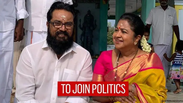Radikaa Sarathkumar to join husband's Samathuva Makkal Katchi ahead of Tamil Nadu polls Sarath Kumar