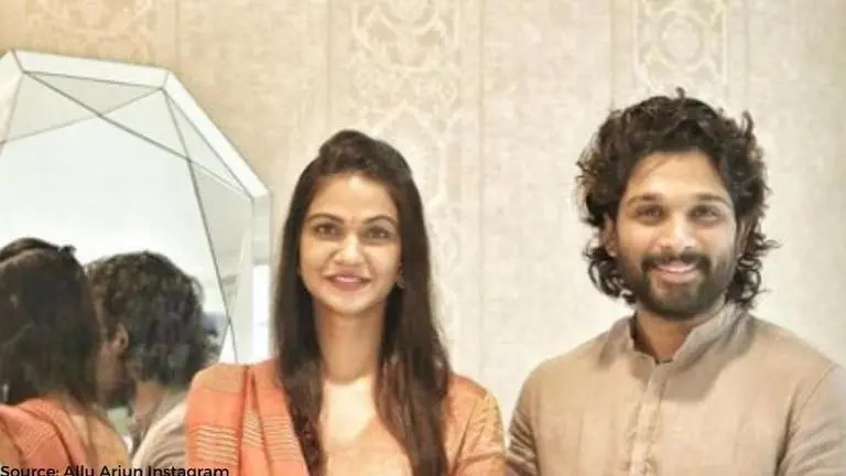 Allu Arjun celebrates Holi at home in Hyderabad, wife Sneha shares video In image: Allu Arjun and Sneha Reddy. Source: Allu Arjun Instagram.