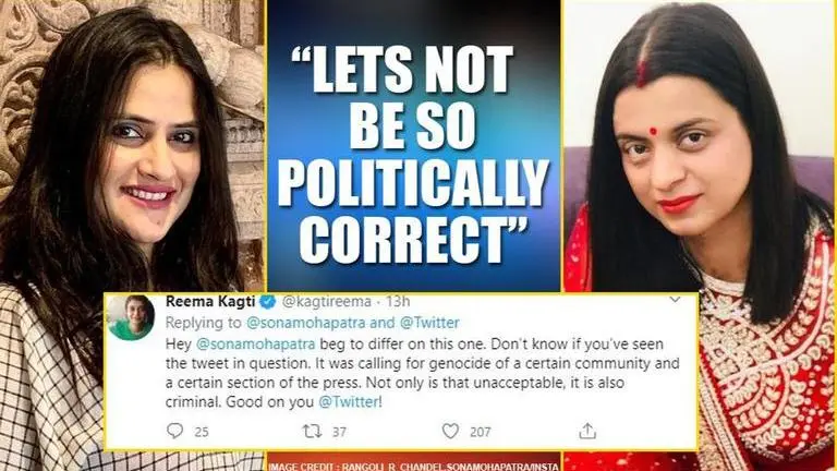 Sona Mohapatra not pleased with Rangoli’s Twitter suspension; defends views after flak Sona Mohapatra not pleased with Rangoli’s Twitter suspension; defends views after flak